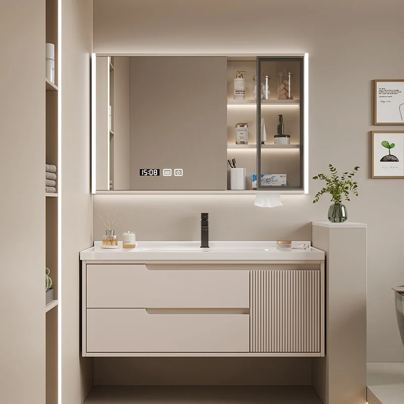 Bathroom cabinet Ceramic integrated basin Solid wood oak hand wash cabinet Combination Simple smart washbasin hand wash cabinet
Bathroom cabinet Ceramic integrated basin Solid wood oak hand wash cabinet Combination Simple smart washbasin hand wash cabinet