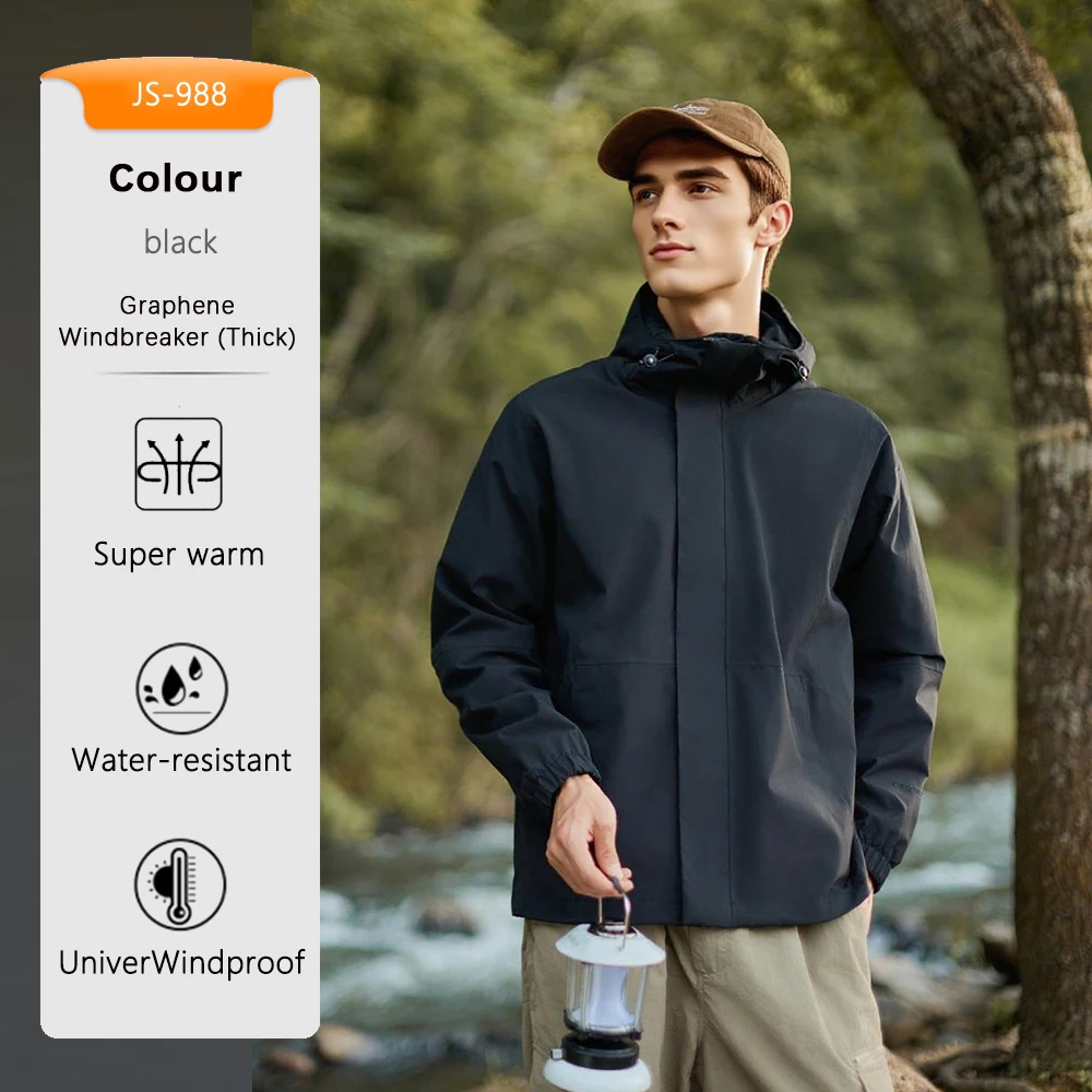 Graphene Three-proof Windbreaker Men Women Hooded Jacket Outdoor Coat Breathable Autumn Winter New Sportswear Long-sleeved Top
Graphene Three-proof Windbreaker Men Women Hooded Jacket Outdoor Coat Breathable Autumn Winter New Sportswear Long-sleeved Top
