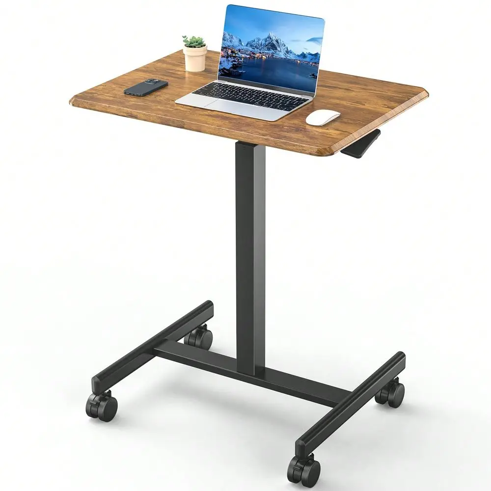 Black Small Mobile Standing Desk Adjustable Height Overbed Computer Workstation With Lockable Portable Rolling Wheels, Ideal As
Black Small Mobile Standing Desk Adjustable Height Overbed Computer Workstation With Lockable Portable Rolling Wheels, Ideal As