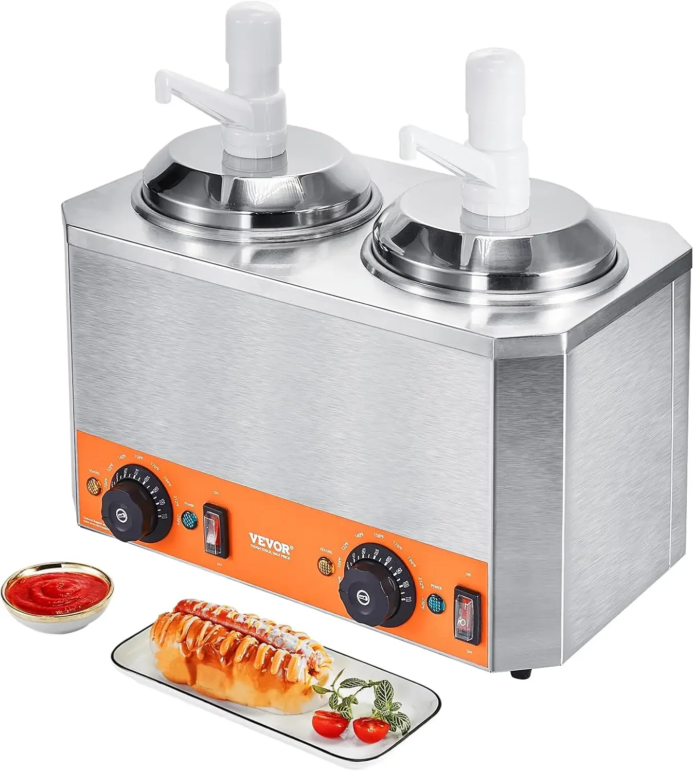Electric Cheese Dispenser with Pumps, 2.3x2 Qt Commercial Hot Fudge Warmer, Plastic Double Pumps Dispenser
Electric Cheese Dispenser with Pumps, 2.3x2 Qt Commercial Hot Fudge Warmer, Plastic Double Pumps Dispenser