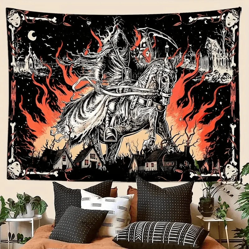 Gothic Medieval Knight vs Skeleton Tapestry Fantasy Battle Scene Wall Hanging for Home Bedroom Living Room Dorm & Dark Themed
Gothic Medieval Knight vs Skeleton Tapestry Fantasy Battle Scene Wall Hanging for Home Bedroom Living Room Dorm & Dark Themed