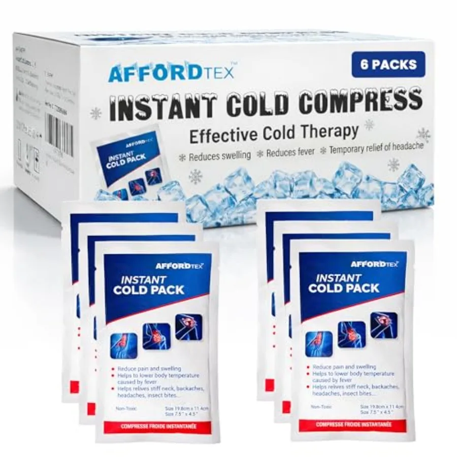 Instant Cold Pack, Disposable, Large, 7.5 x 4.5 Inch, Ice Packs for Pain Relief
Instant Cold Pack, Disposable, Large, 7.5 x 4.5 Inch, Ice Packs for Pain Relief