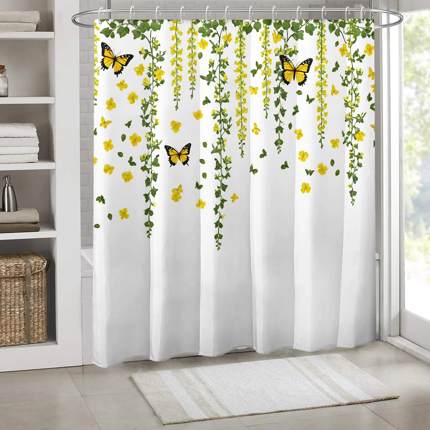 Waterproof Yellow Floral Butterfly Shower Curtain Decoration for Bathroom Shower Curtain 180x180cm Home Bath Decor
Waterproof Yellow Floral Butterfly Shower Curtain Decoration for Bathroom Shower Curtain 180x180cm Home Bath Decor