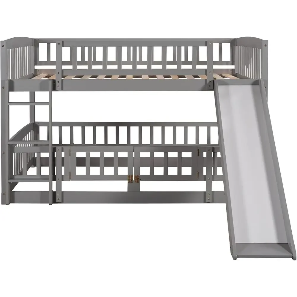 Full-Size Loft Bed with Slide and Guardrails for Kids, Low Loft Bed with Built-in Ladder, No Box Spring Needed, Space-Saving, Gr
Full-Size Loft Bed with Slide and Guardrails for Kids, Low Loft Bed with Built-in Ladder, No Box Spring Needed, Space-Saving, Gr
