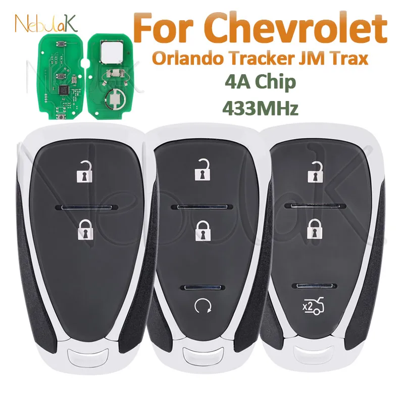 Proximity Remote Key Card For Chevrolet Orlando Tracker JM Trax 4A Chip 433MHz Keyless Go 2/3 Buttons Smart Car Auto Control Fob
Proximity Remote Key Card For Chevrolet Orlando Tracker JM Trax 4A Chip 433MHz Keyless Go 2/3 Buttons Smart Car Auto Control Fob