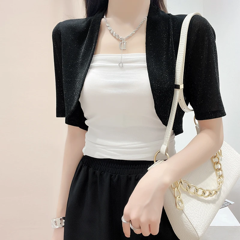 Summer Short Sleeve Shawl Women's Thin Sun Protection Clothing Ice Silk Mesh Cover up Cardigan Outerwear Straight Cut Style
Summer Short Sleeve Shawl Women's Thin Sun Protection Clothing Ice Silk Mesh Cover up Cardigan Outerwear Straight Cut Style