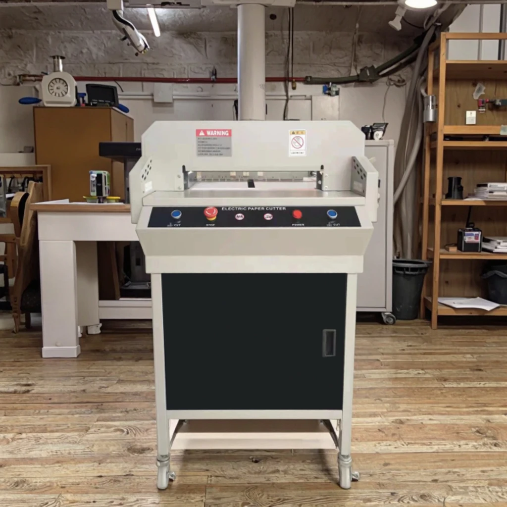 High Efficiency 460 Electric Paper Cutter with Manual Paper Press 900W Power Infrared Protection for Office/Photo Paper Cutting