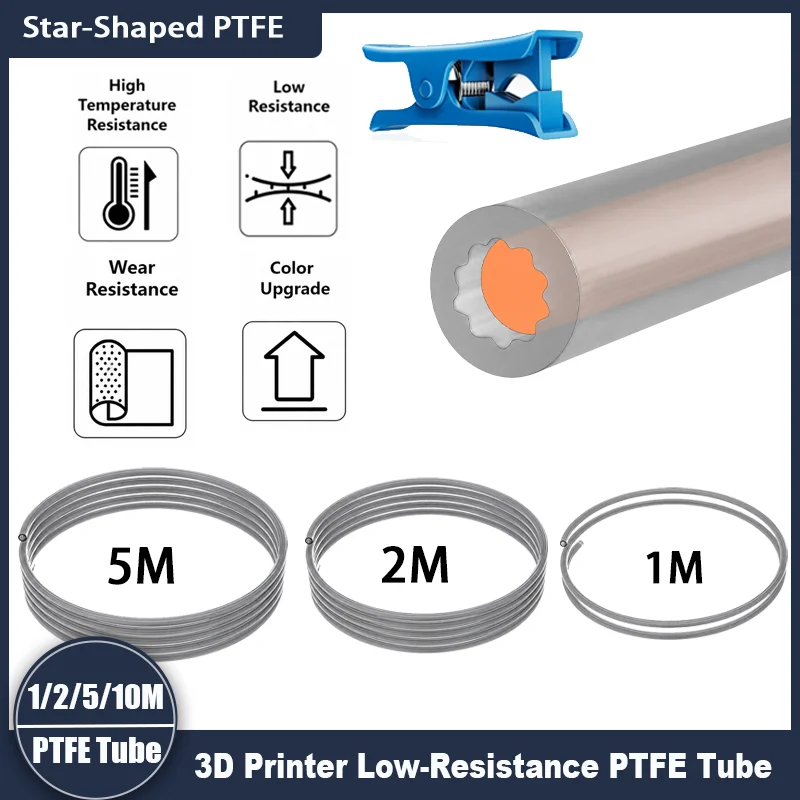 1/2/5M Star Shaped PTFE Tube 4mm OD Teflonto Ultra-Smooth Flow DIY 3D Printer For Bambu Lab AMS Creality Voron 3D Printer Parts
1/2/5M Star Shaped PTFE Tube 4mm OD Teflonto Ultra-Smooth Flow DIY 3D Printer For Bambu Lab AMS Creality Voron 3D Printer Parts