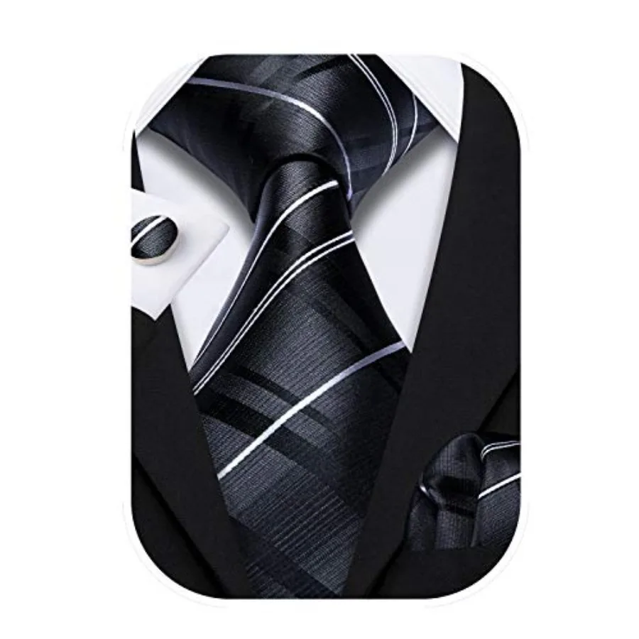 Barry.Wang Tie e for Men ilk tripe Necktie Woven Checkered Handkerchief Cufflink Formal Bui
Barry.Wang Tie e for Men ilk tripe Necktie Woven Checkered Handkerchief Cufflink Formal Bui
