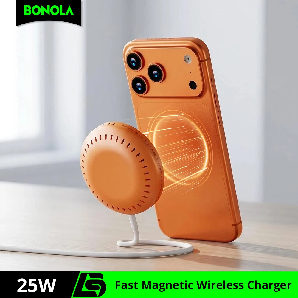 Bonola 25W Magentic Wirelesss Charger for iPhone 17/17 Pro Max Fast Wireless Charging Pad Type C Cable for iPhone 16/15/14/13/12
Bonola 25W Magentic Wirelesss Charger for iPhone 17/17 Pro Max Fast Wireless Charging Pad Type C Cable for iPhone 16/15/14/13/12