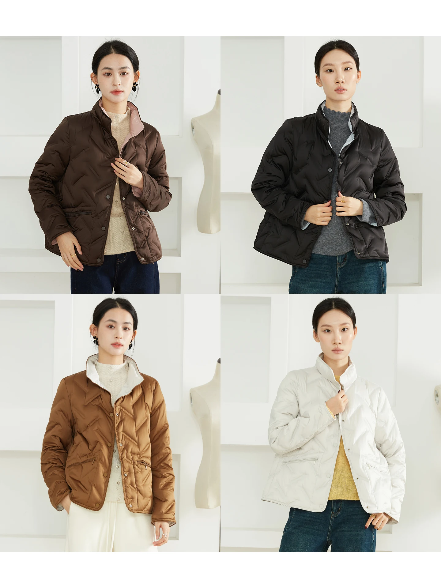 Special Offer Quilted ort down Jaet Double-Sided Wear Lightweight White Goose down Warm Casual Sle Women's Coat
Special Offer Quilted ort down Jaet Double-Sided Wear Lightweight White Goose down Warm Casual Sle Women's Coat