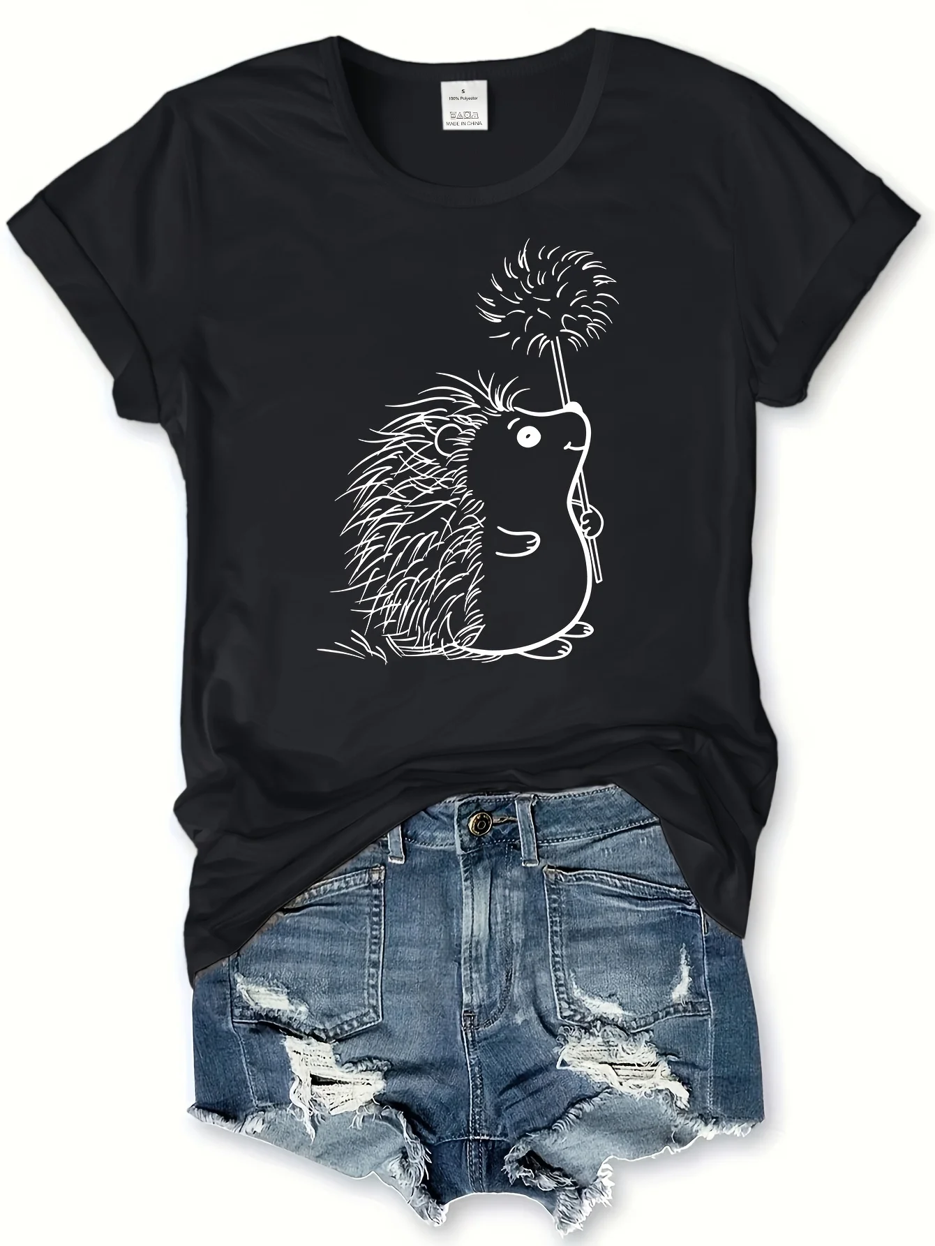 Hedgehog Print Crew Neck T-Shirt Casual Sleeve T-Shirt for Spring Summer Clothing Harajuku Short Sleeve Casual Aesthetic Clothes
Hedgehog Print Crew Neck T-Shirt Casual Sleeve T-Shirt for Spring Summer Clothing Harajuku Short Sleeve Casual Aesthetic Clothes