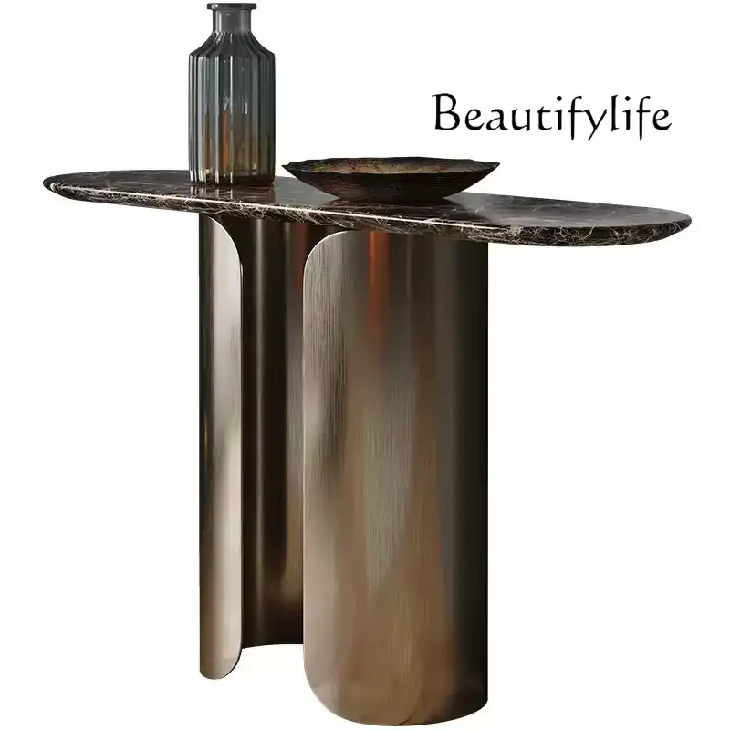High-end entrance table, light luxury against the wall, modern simple aisle ultra-narrow entrance counter, marble entrance table
High-end entrance table, light luxury against the wall, modern simple aisle ultra-narrow entrance counter, marble entrance table