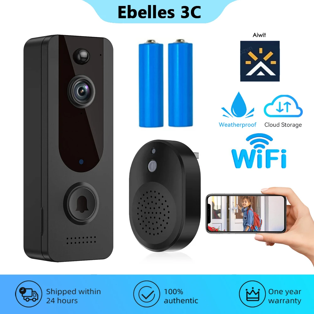 Smart Home Wireless WiFi Video Doorbell Camera PIR Human Detection Outdoor Door Bell Intercom Night Vision Security Protection
Smart Home Wireless WiFi Video Doorbell Camera PIR Human Detection Outdoor Door Bell Intercom Night Vision Security Protection