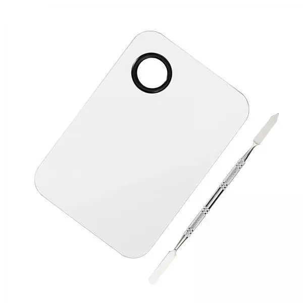 Makeup Mixing Palette Stainless Steel Tray for Foundation Pigment Nail Polish with Blending Spatula for Beauty Salon Artist Use
Makeup Mixing Palette Stainless Steel Tray for Foundation Pigment Nail Polish with Blending Spatula for Beauty Salon Artist Use