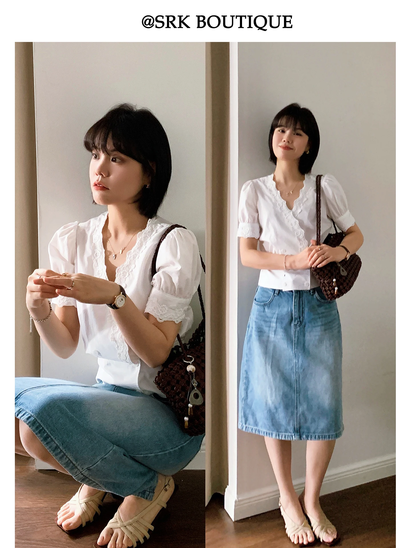 SRK Vintage Shirt Lace Trimmed Bubble Sleeve V-Neck Women's Top Breathable Cotton Short Sleeve Floral Print Casual Shirt
SRK Vintage Shirt Lace Trimmed Bubble Sleeve V-Neck Women's Top Breathable Cotton Short Sleeve Floral Print Casual Shirt
