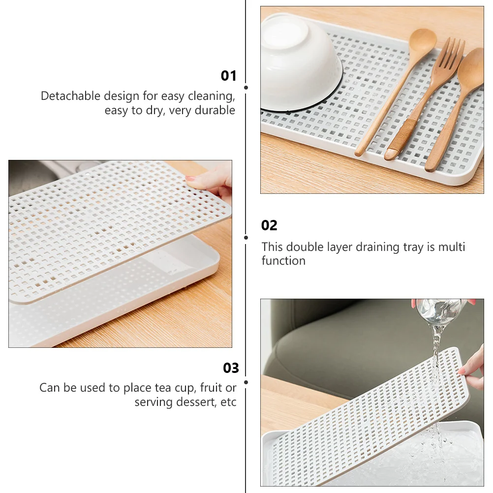 Double layer Draining Tray for Kitchen Sink PP Material Easy Clean Multi Use Bowls Cup Fruit Dessert
Double layer Draining Tray for Kitchen Sink PP Material Easy Clean Multi Use Bowls Cup Fruit Dessert