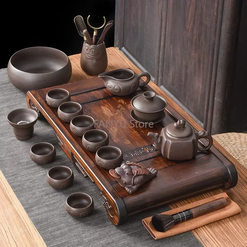 Kung Fu Chinese Tea Set Accessories Traditional Clay Afternoon Tea Set with Pot and Tray Maker Porcelanato Silent Drink AB50TS
Kung Fu Chinese Tea Set Accessories Traditional Clay Afternoon Tea Set with Pot and Tray Maker Porcelanato Silent Drink AB50TS
