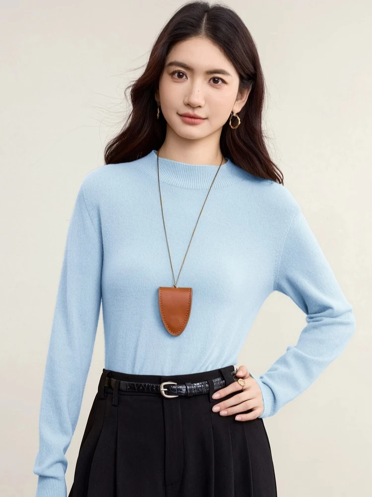 SENTUBILA Women's Cashmere Wool Pullover Sweater Autumn 2025 Seamless Soft Ribbed Semi Turtleneck Warm Knit Top W53EF2795
SENTUBILA Women's Cashmere Wool Pullover Sweater Autumn 2025 Seamless Soft Ribbed Semi Turtleneck Warm Knit Top W53EF2795