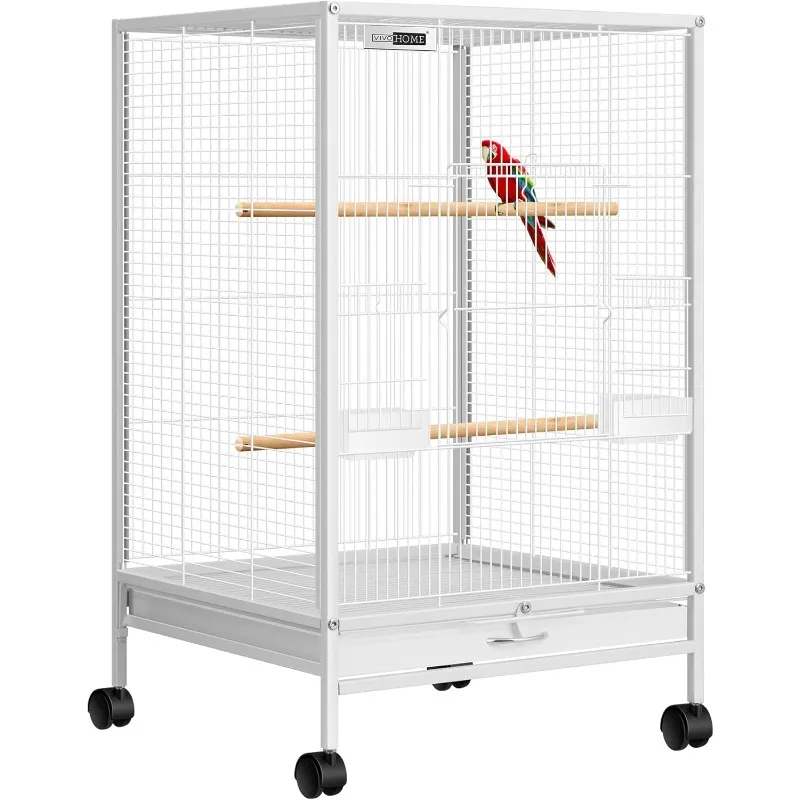 30 Inch Height Wrought Iron Bird Cage with Rolling Stand for Conures Lovebirds Cockatiels Finches,
30 Inch Height Wrought Iron Bird Cage with Rolling Stand for Conures Lovebirds Cockatiels Finches,