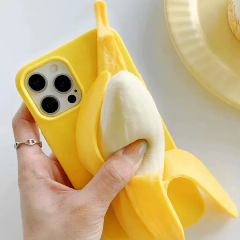 3D Squishy Banana Phone Case, Creative Pinchable Decompression Soft Cover, Funny Stress Relief Silicone Case for Smartphone
3D Squishy Banana Phone Case, Creative Pinchable Decompression Soft Cover, Funny Stress Relief Silicone Case for Smartphone