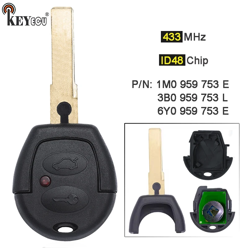 KEYECU 433 МГц без ключа, 2 кнопки, сменный дистанционный автомобильный брелок для Volkswagen GOL с необрезанным лезвием
KEYECU 433 МГц без ключа, 2 кнопки, сменный дистанционный автомобильный брелок для Volkswagen GOL с необрезанным лезвием