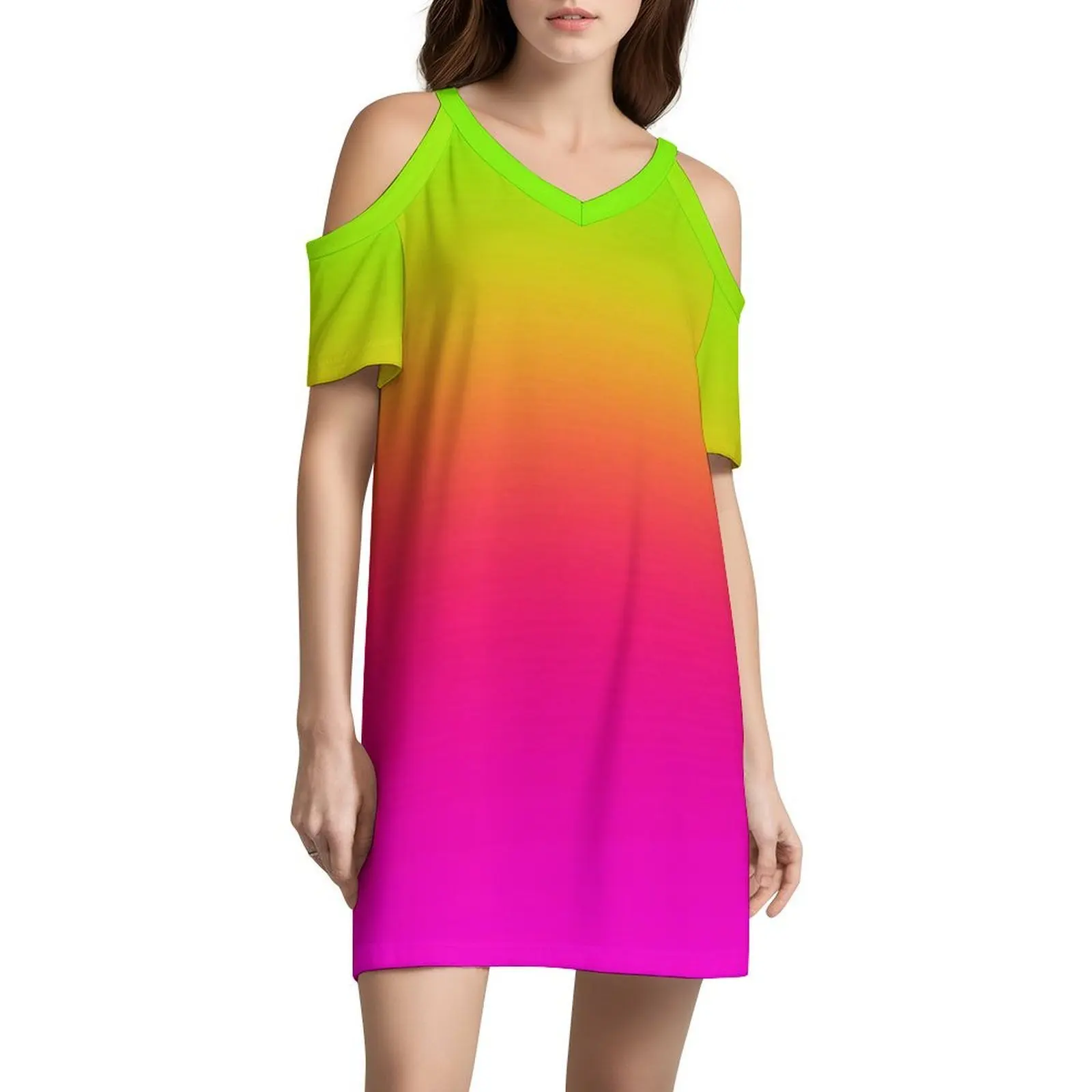 Красочное мини-платье Tutti Frutti с градиентом в консервативном стиле для женщин, свободное повседневное платье трапециевидной формы, яркое красочное платье Tutti Frutti
Красочное мини-платье Tutti Frutti с градиентом в консервативном стиле для женщин, свободное повседневное платье трапециевидной формы, яркое красочное платье Tutti Frutti