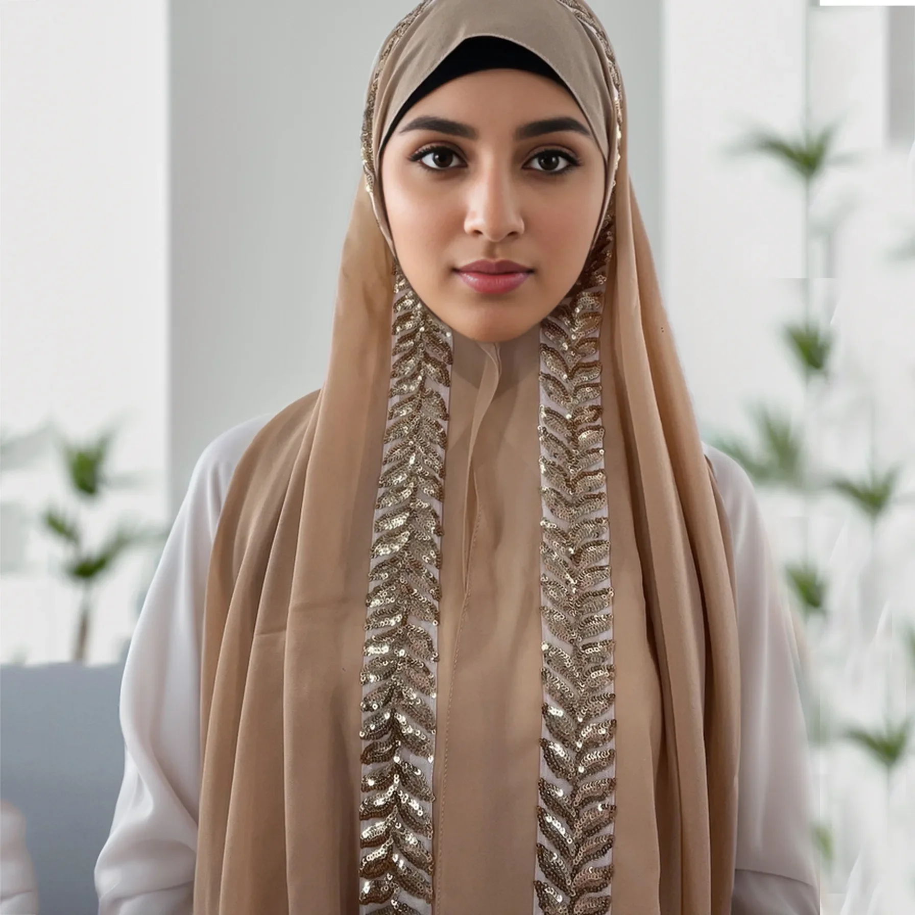 High Quality Pearls Chiffon Scarf Muslim Women Sequins Hijab Headwrap Arab Plain Turban Shawls Hair Accessories 175*70cm
High Quality Pearls Chiffon Scarf Muslim Women Sequins Hijab Headwrap Arab Plain Turban Shawls Hair Accessories 175*70cm