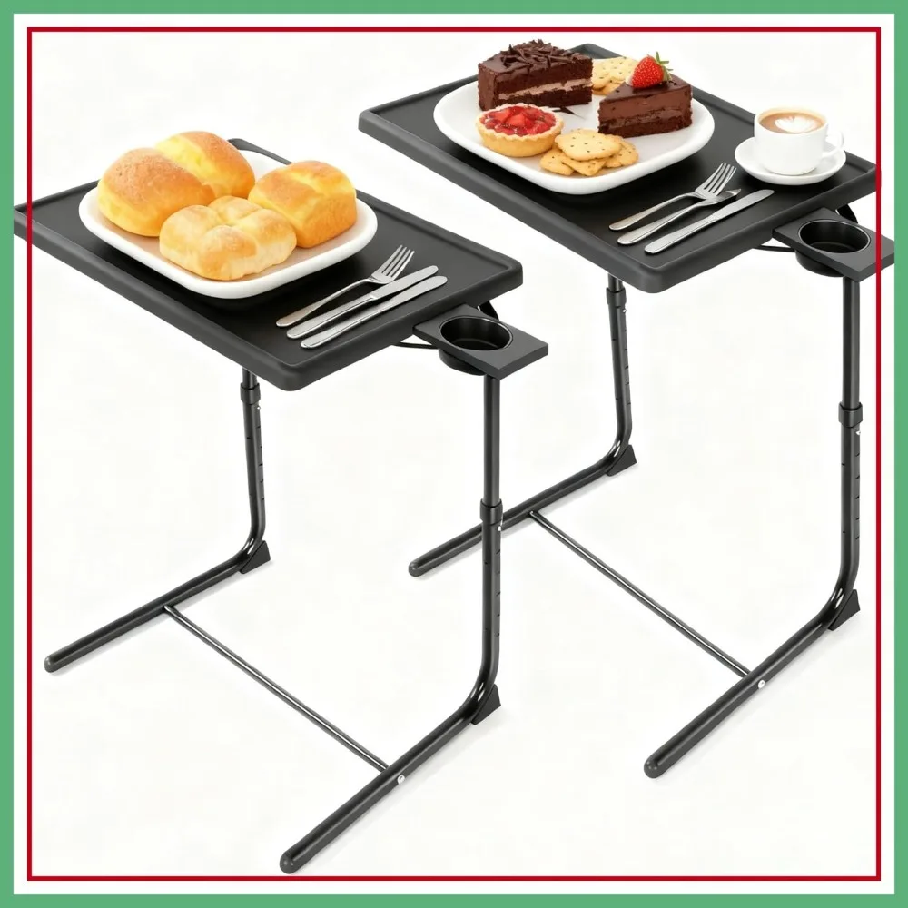 Adjustable TV Tray Set of 2 - Dinner Table for Bed & Sofa, 6 Heights & 3 Tilt Angles, 2 Pack
Adjustable TV Tray Set of 2 - Dinner Table for Bed & Sofa, 6 Heights & 3 Tilt Angles, 2 Pack