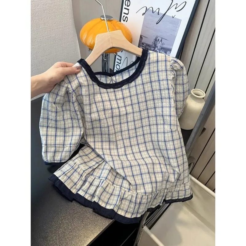 Women's Plaid Blouse with Ruffle Trim Short Sleeve Sweet Retro Summer Shirt
Women's Plaid Blouse with Ruffle Trim Short Sleeve Sweet Retro Summer Shirt