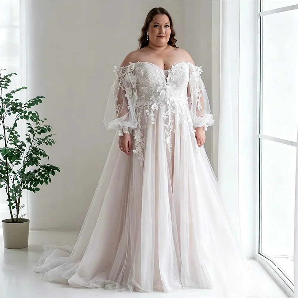 Plus Size Wedding Dresses Bride Sweetheart A-line Bridal Gowns Detachable Puff Sleeve Lace Applique Vestido de Noiva Customized
Plus Size Wedding Dresses Bride Sweetheart A-line Bridal Gowns Detachable Puff Sleeve Lace Applique Vestido de Noiva Customized