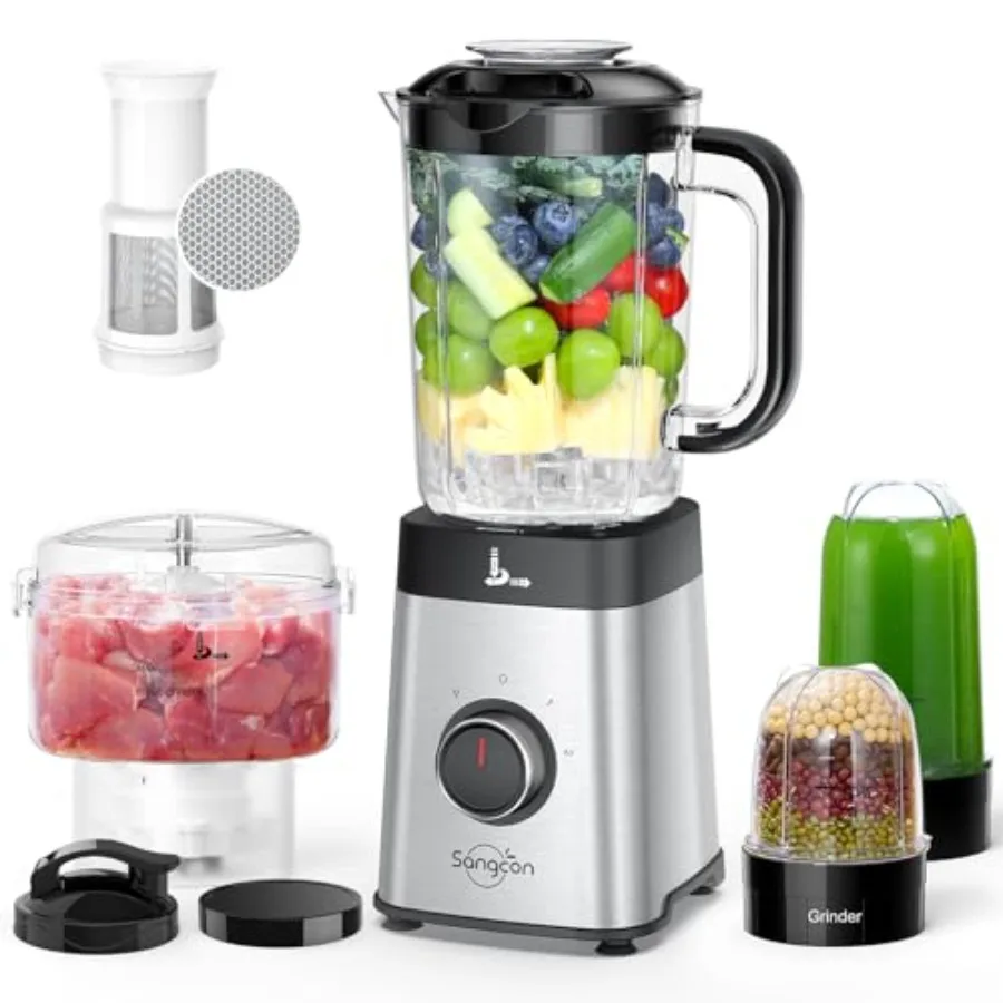 Kitchen blender and food processor combo, stainless steel, silver, 5-in-1 for shakes, smoothies, meat chopping, grinding, 40 oz
Kitchen blender and food processor combo, stainless steel, silver, 5-in-1 for shakes, smoothies, meat chopping, grinding, 40 oz