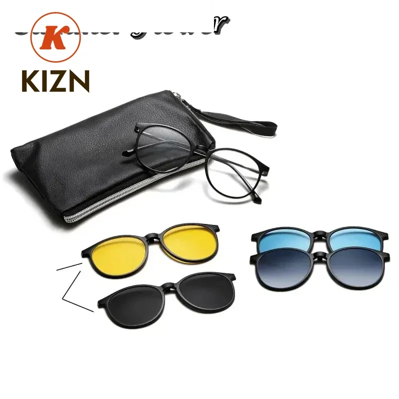 KIZN Men and Women Magnetic Eyewear Optical Frame with UV400 Polarized Sunglasses Clips Glasses Lenses for Prescription Glasses
KIZN Men and Women Magnetic Eyewear Optical Frame with UV400 Polarized Sunglasses Clips Glasses Lenses for Prescription Glasses