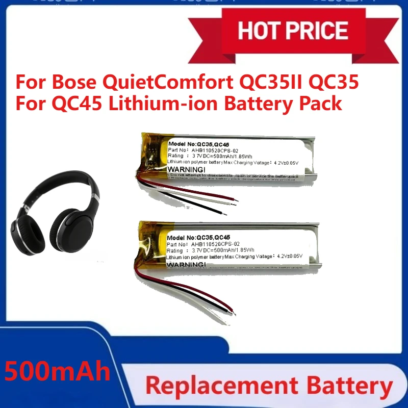 New Wireless Noise Reduction Earphones Replacement Battery for Bose QuietComfort QC35II QC35 QC45 Lithium-ion Battery Pack 
New Wireless Noise Reduction Earphones Replacement Battery for Bose QuietComfort QC35II QC35 QC45 Lithium-ion Battery Pack