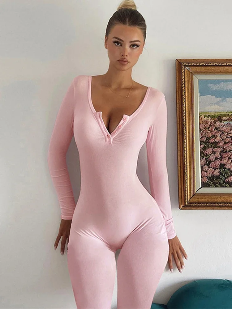 Deep V Neck Bodycon Jumpsuit Women Autumn Slim Long Sleeve High Waist One Piece Solid Casual Tight Yoga Sports Jumpsuits
Deep V Neck Bodycon Jumpsuit Women Autumn Slim Long Sleeve High Waist One Piece Solid Casual Tight Yoga Sports Jumpsuits