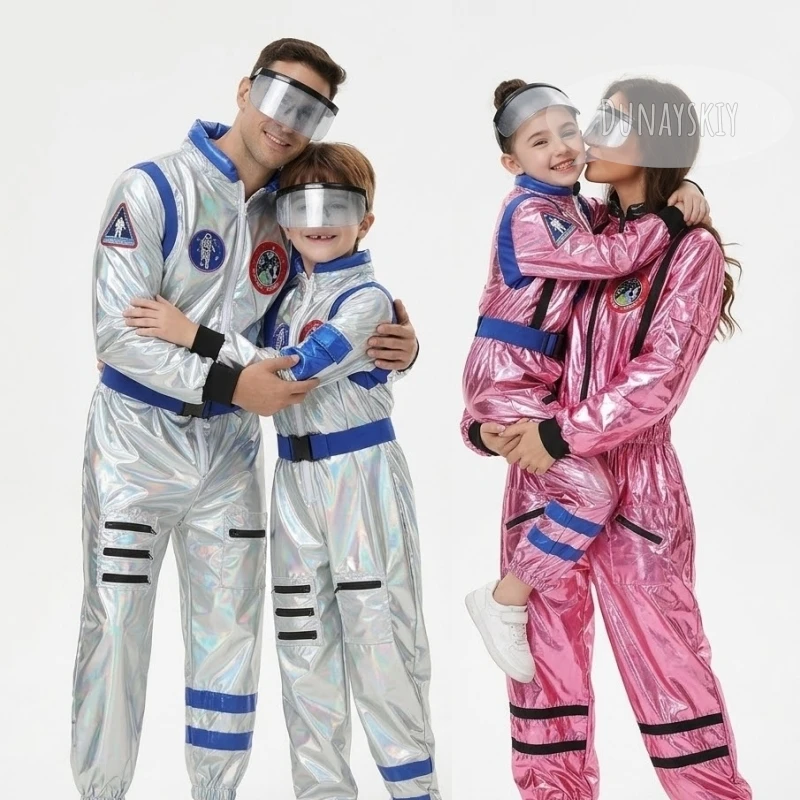 Family Matching Shiny Astronaut Jumpsuit Costume Adult & Youth Metallic Spaceman Cosplay Outfit Halloween Metallic Silver Pink
Family Matching Shiny Astronaut Jumpsuit Costume Adult & Youth Metallic Spaceman Cosplay Outfit Halloween Metallic Silver Pink