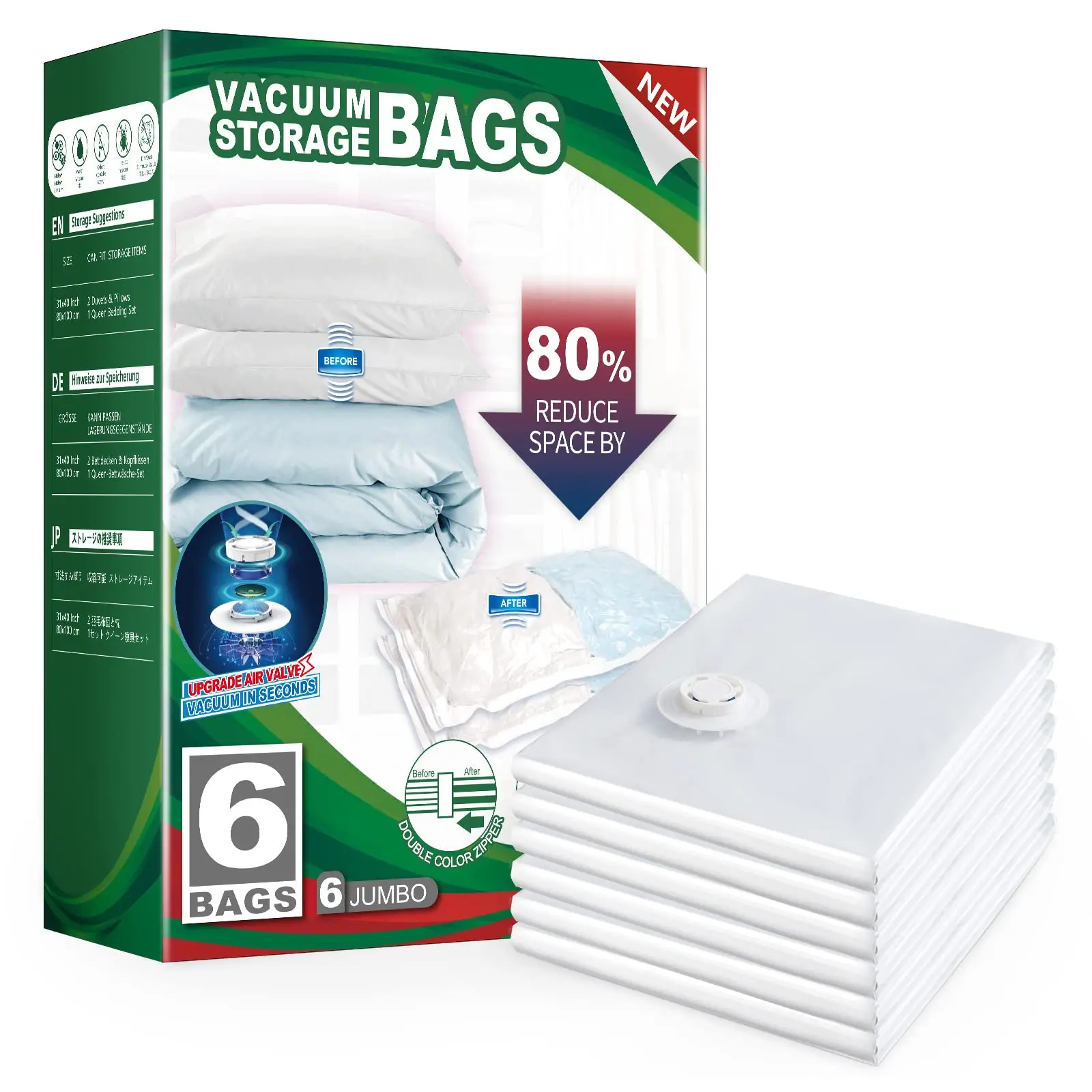 TAILI 4pcs 6pcs Vacuum Storage Bags for Duvet and Blankets, Huge Vacuum Sealing Bags, Space Saving Bags for Clothes, Pillows
TAILI 4pcs 6pcs Vacuum Storage Bags for Duvet and Blankets, Huge Vacuum Sealing Bags, Space Saving Bags for Clothes, Pillows
