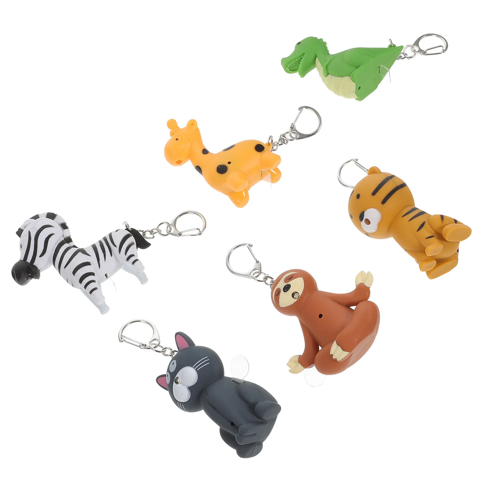 6pcs Luminous Keychain Glow Keychains Small Light Up Cartoon Kids Key Rings LED Flashlight Sound Effects Party Decor
6pcs Luminous Keychain Glow Keychains Small Light Up Cartoon Kids Key Rings LED Flashlight Sound Effects Party Decor