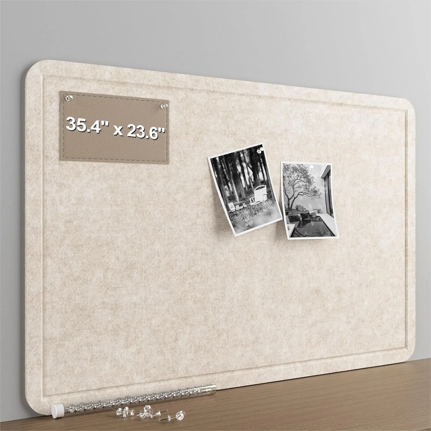 Large Felt Bulletin Board for Wall 36x24 Frameless, Soft Pin Board for Office Home Planning, Easy Install with Adhesive Tape &
Large Felt Bulletin Board for Wall 36x24 Frameless, Soft Pin Board for Office Home Planning, Easy Install with Adhesive Tape &