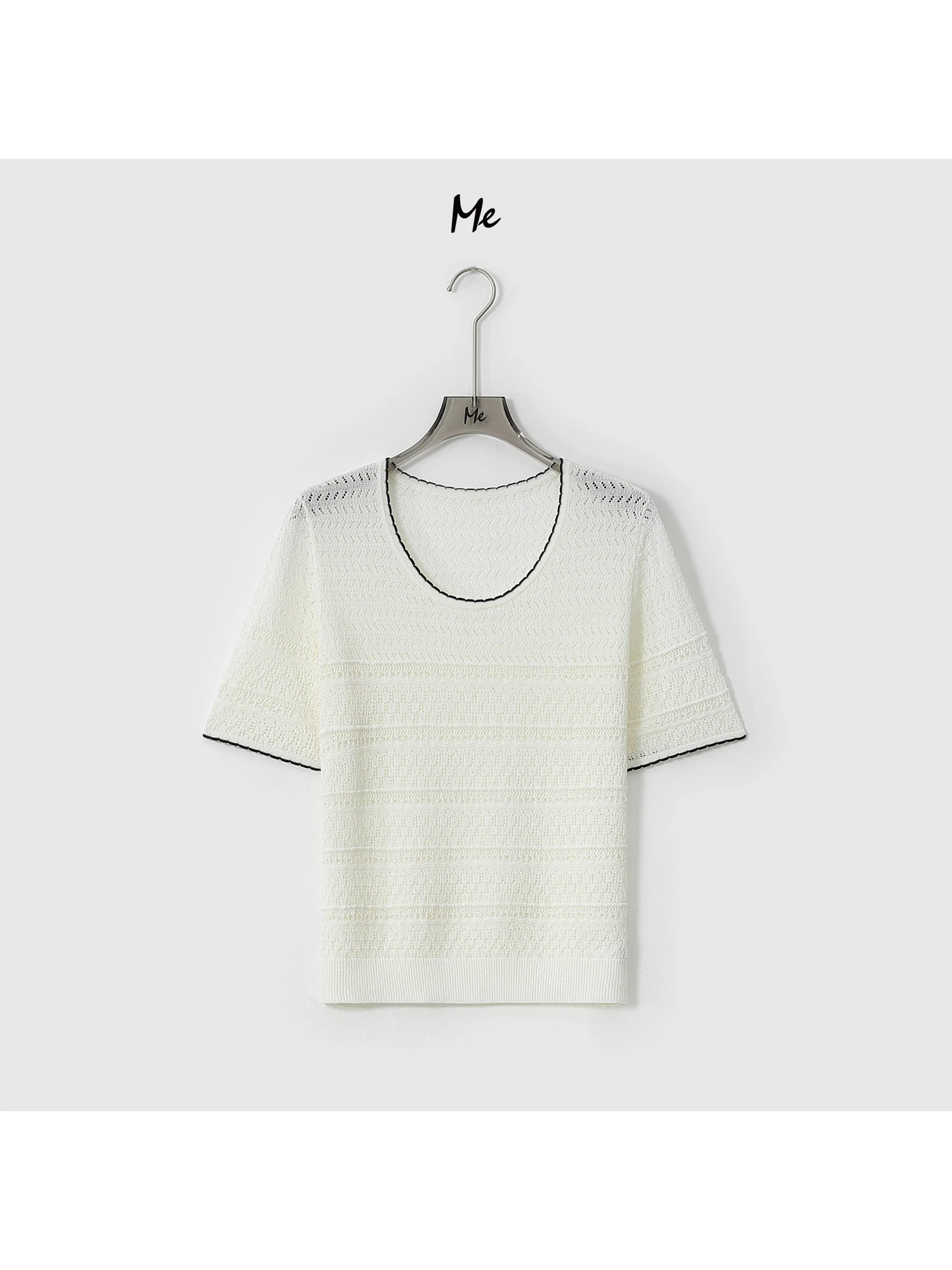 Loose Breathable Short Sleeve Knitwear Linen Hole Punch Color Block Casual Style Women's T-Shirt Summer Fashion MEHS14
Loose Breathable Short Sleeve Knitwear Linen Hole Punch Color Block Casual Style Women's T-Shirt Summer Fashion MEHS14