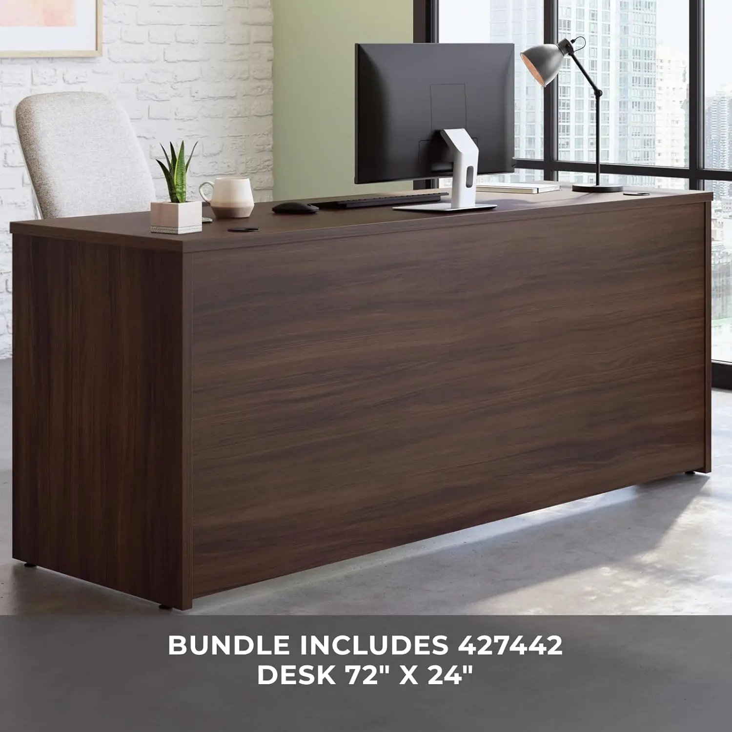 72" x 24" 2-File Single Ped Desk, L: 71.10" x W: 23.50" x H: 29.29", Noble Elm Finish
72" x 24" 2-File Single Ped Desk, L: 71.10" x W: 23.50" x H: 29.29", Noble Elm Finish