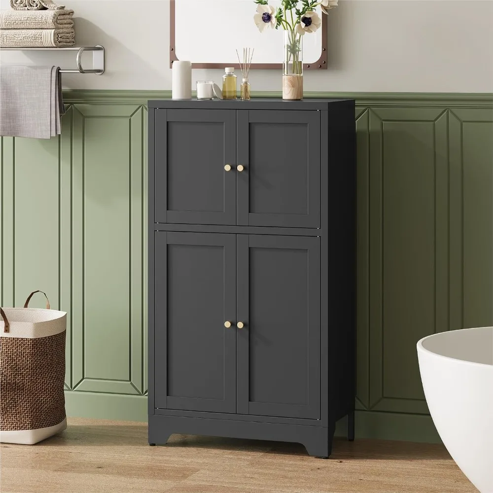 Metal Bathroom Storage Cabinet, reestanding Pantry loor Cabinet with 4 Doand 2 Adjustable Shelves or Living Room, Dining Room, K
Metal Bathroom Storage Cabinet, reestanding Pantry loor Cabinet with 4 Doand 2 Adjustable Shelves or Living Room, Dining Room, K