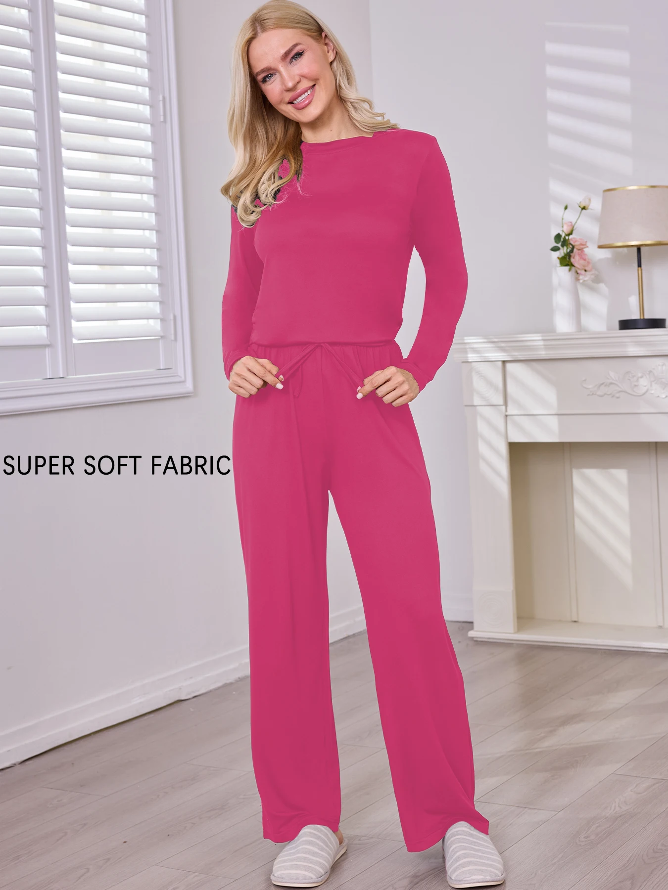 Womens Soft Pajama Set Long Sleeve Sleepwear Loungewear Nightwear
Womens Soft Pajama Set Long Sleeve Sleepwear Loungewear Nightwear