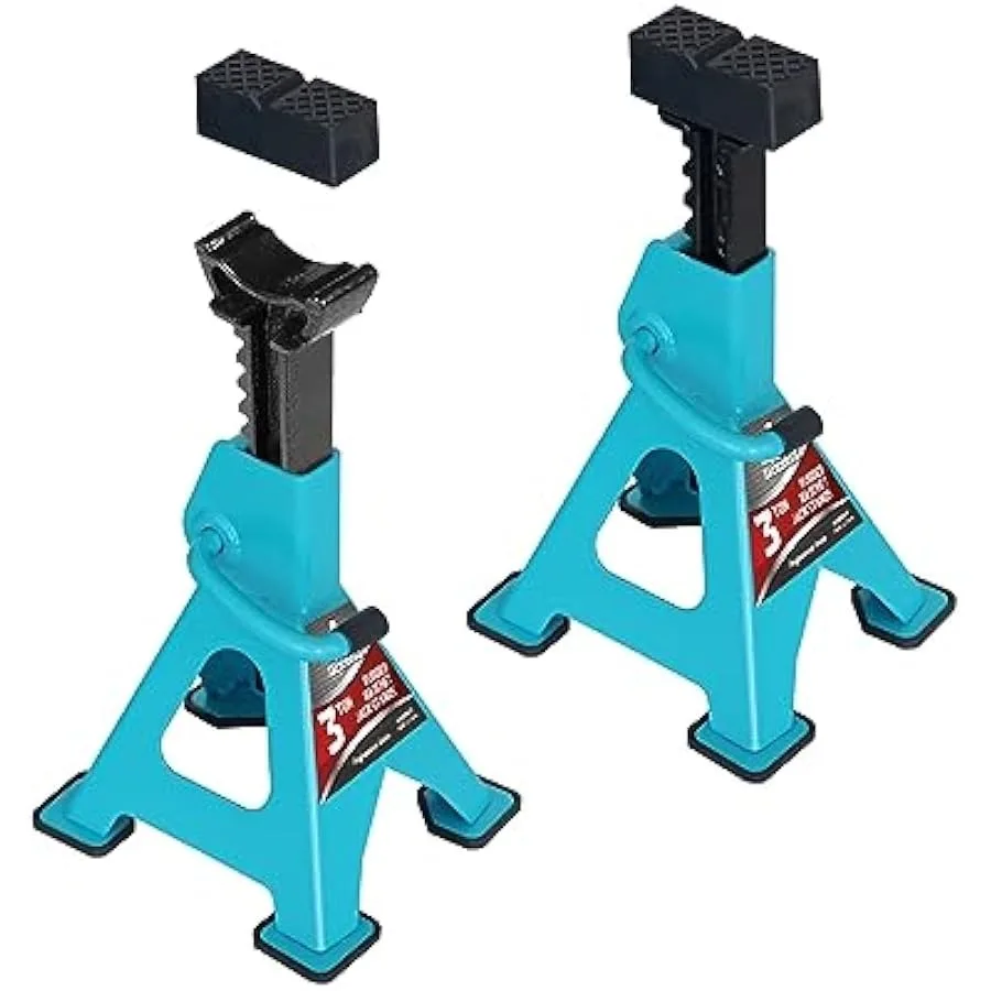 Jack Boss Jack Stands 3 Ton 6600 LBs Adjustable Ratchet Car Lifting Jack Stand with Dual Secure Pins Insulated Rubber Saddle an
Jack Boss Jack Stands 3 Ton 6600 LBs Adjustable Ratchet Car Lifting Jack Stand with Dual Secure Pins Insulated Rubber Saddle an