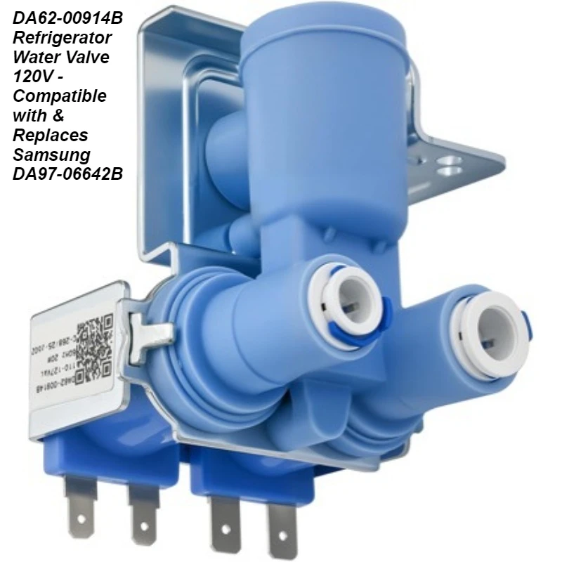 DA62-00914B Refrigerator Water Valve 120V - Compatible with & Replaces Samsung DA97-06642B
DA62-00914B Refrigerator Water Valve 120V - Compatible with & Replaces Samsung DA97-06642B
