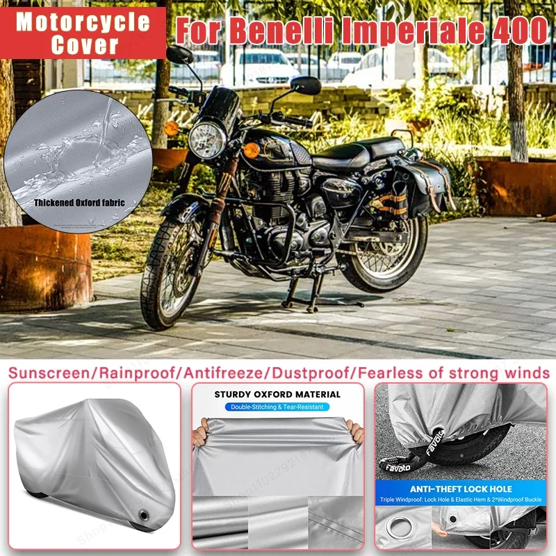 For Benelli Imperiale 400 No Ear Motorcycle Cover - Outdoor Full Body Protection, Waterproof Dustproof Sunscreen Moto Accessory
For Benelli Imperiale 400 No Ear Motorcycle Cover - Outdoor Full Body Protection, Waterproof Dustproof Sunscreen Moto Accessory