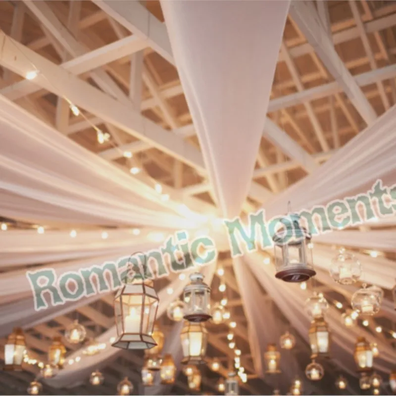 12 pieces White Luxury Wedding Roof Drape Fabric Canopy Drapery For Wedding Fabric Decoration 0.45m*10m per piece
12 pieces White Luxury Wedding Roof Drape Fabric Canopy Drapery For Wedding Fabric Decoration 0.45m*10m per piece