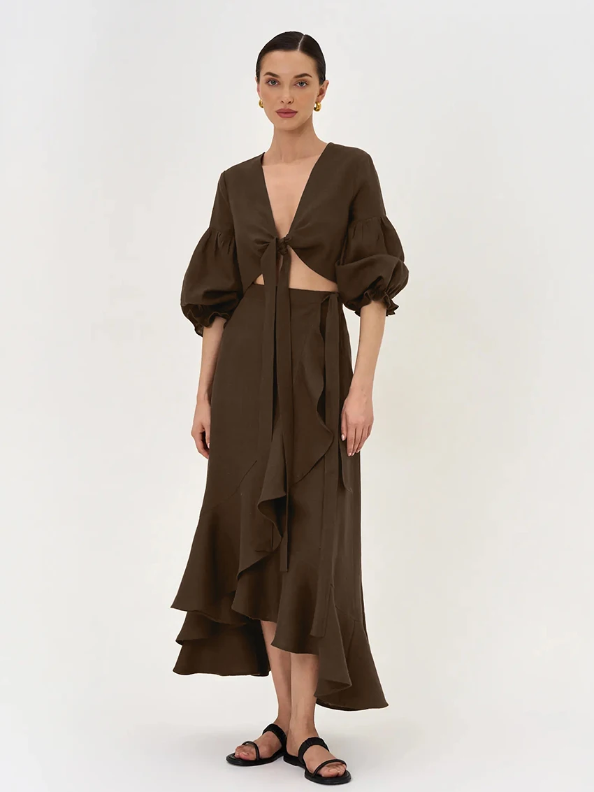 Marthaqiqi Casual Women Nightgowns Suit Sexy V-Neck Sleepwear Lace Up Pajamas Crop Top Nightie Long Skirts Autumn Nightwear Set
Marthaqiqi Casual Women Nightgowns Suit Sexy V-Neck Sleepwear Lace Up Pajamas Crop Top Nightie Long Skirts Autumn Nightwear Set