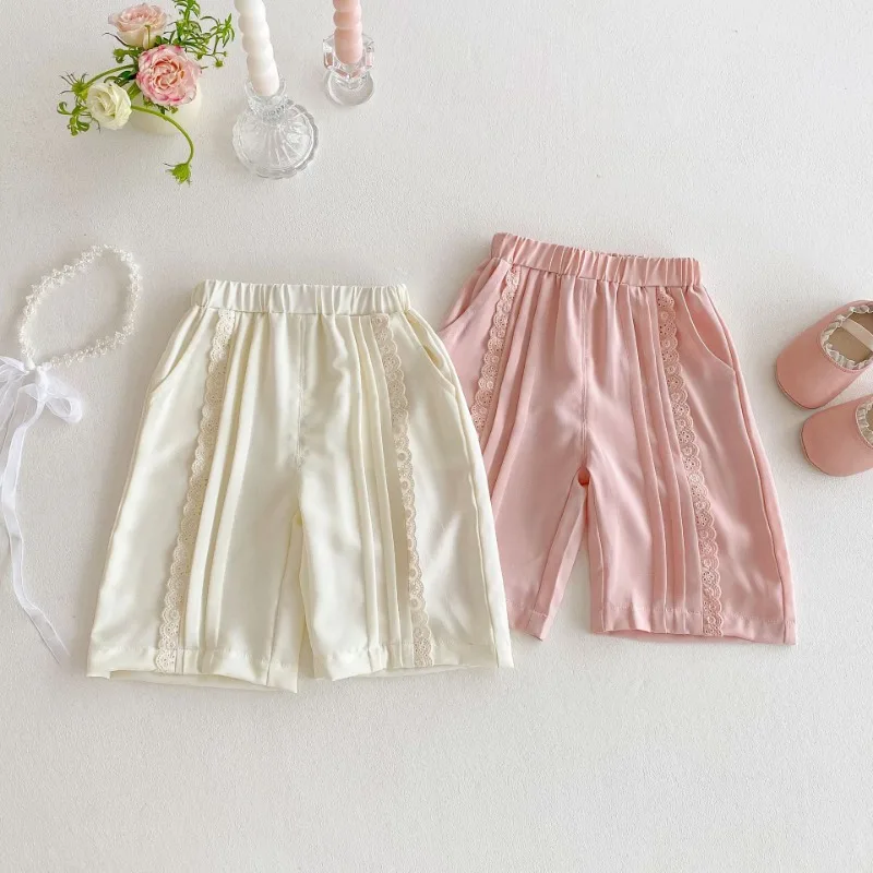 Girls' Sweet Lace Patch Straight Trousers Summer Baby Girl Soid Color Wide Leg Pants Children's Elastic Waist Thin Casual Pants
Girls' Sweet Lace Patch Straight Trousers Summer Baby Girl Soid Color Wide Leg Pants Children's Elastic Waist Thin Casual Pants
