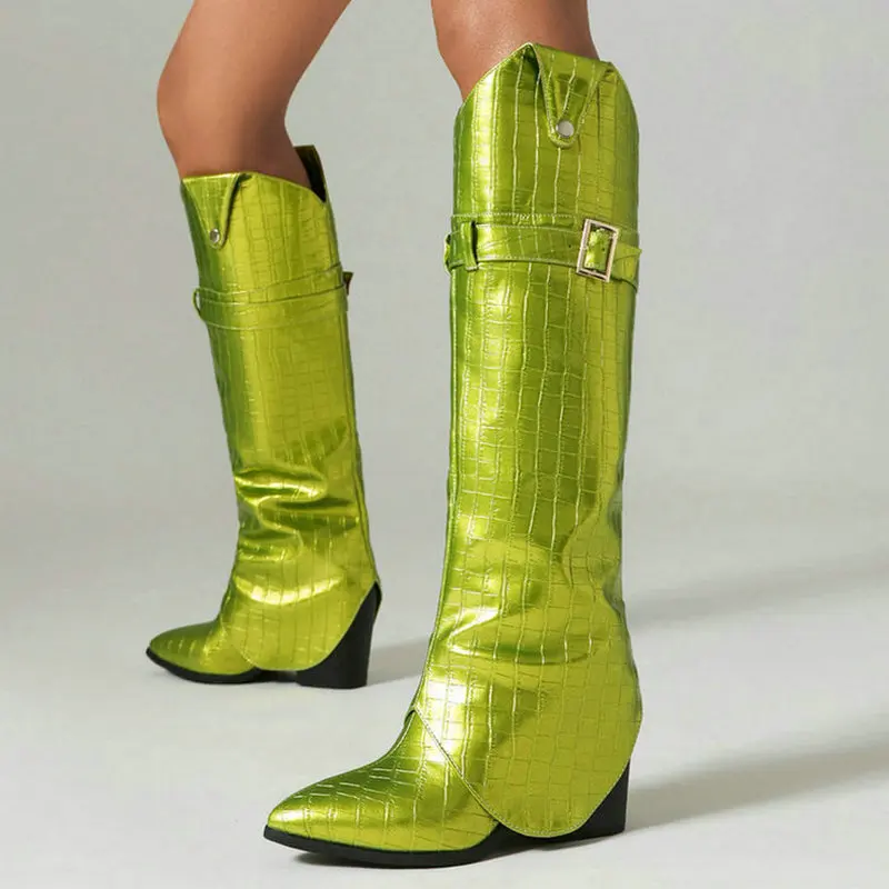 Blue Green Red Women Knee High Boots Pointed Toe Square High Heel Ladies Calf Boots PU Leather Slip on Dress High Quality Shoes
Blue Green Red Women Knee High Boots Pointed Toe Square High Heel Ladies Calf Boots PU Leather Slip on Dress High Quality Shoes